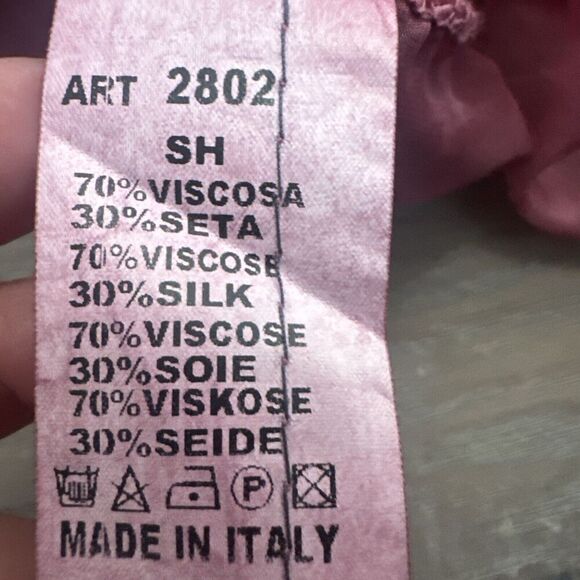 Gigi Moda Silk Open Cardigan Sz S Burgundy Italy Fairy Artsy Lagenlook Sheer - Picture 11 of 14